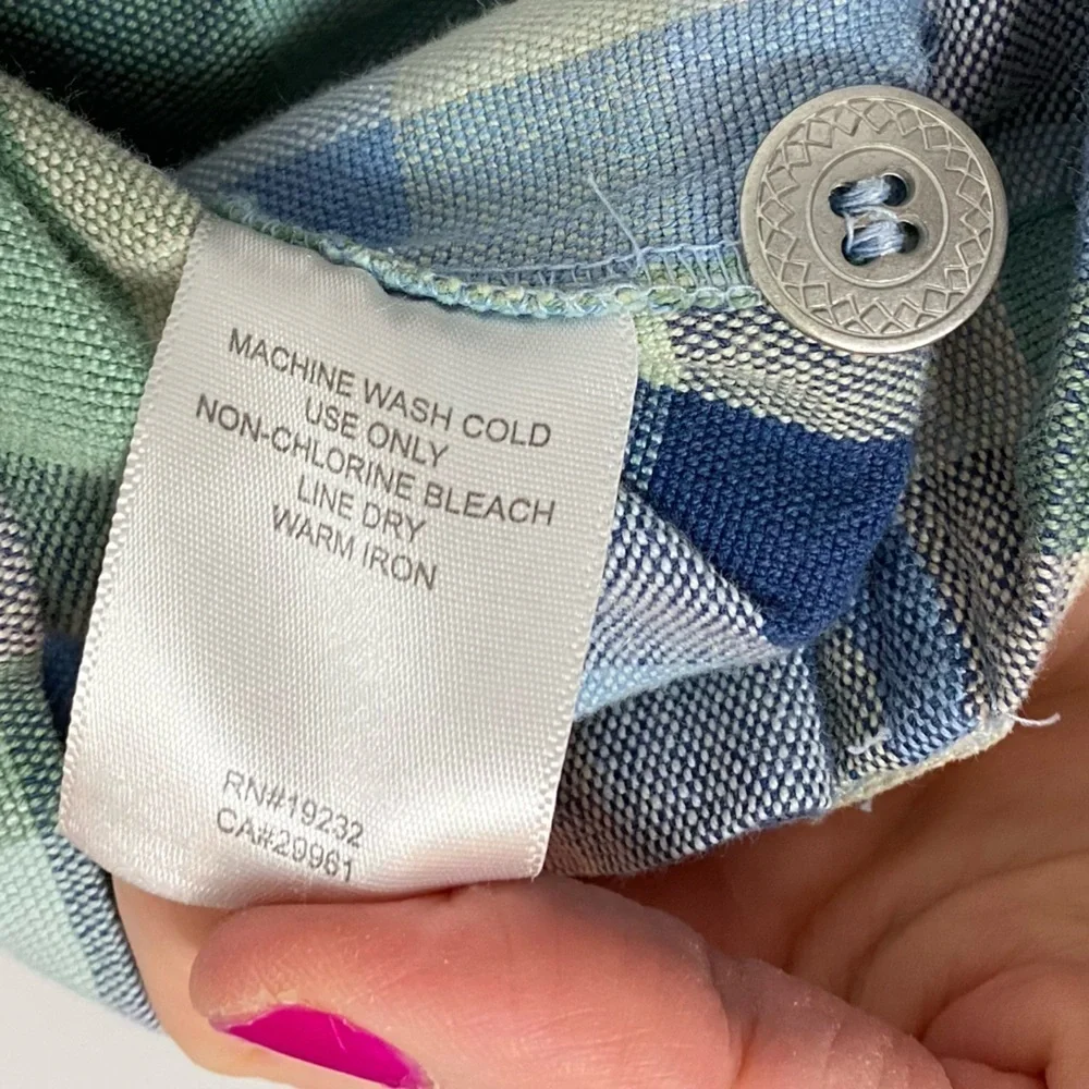 Vintage Plaid Jacket Womens Size 14 Chambray Denim Blue Green Alfred Dunner